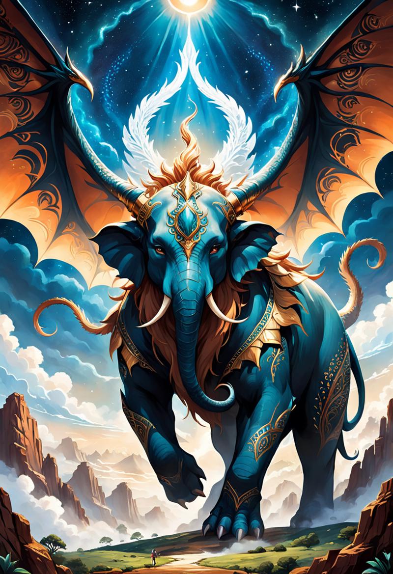 50353-2050588739-ethereal fantasy concept art of comic Picture a towering beast, reminiscent of a fusion between a majestic elephant and a mythic.png